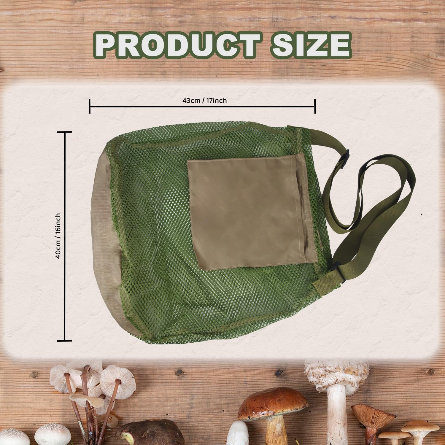 𝗔𝗞𝗜𝗭𝗨𝗞𝗜 𝗝𝗢𝗢 Mushroom Hunting Bag, Collapsible Large Mushroom Foraging Bag | Essential Mushroom Hunting Supplies | Perfect Harvesting Bag  Fruit Bag