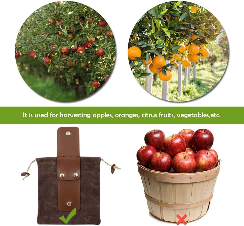 Foraging Bag Waxed Canvas Collapsible Outdoor Camping Foraging Pouch Mushroom Storage Water Resistant Leather Bushcraft Belt Tinder Dump Pouchs Brown for Travel Camping Hiking Bag Only (Brown)